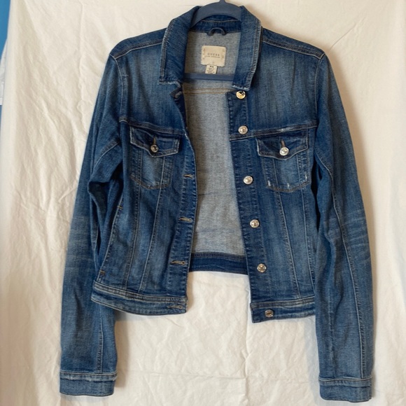 GUESS CROPPED JEAN JACKET - Picture 1 of 4